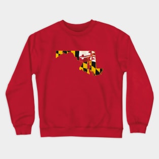 State of Maryland with Maryland flag embedded Crewneck Sweatshirt